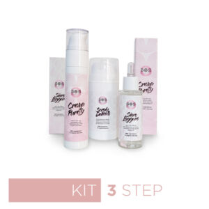 Sos Beauty Kit 3 Step – Scrub delicato, Siero leggero, Crema Purify